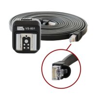 PIXEL Blitzverbindungskabel 2m kompatibel mit Canon Blitzset PF-801 (VS-801) - Ersatz für OC-E3