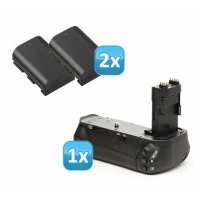 Minadax Profi Batteriegriff fuer Canon EOS 6D - aehnlich wie BG-E13 - fuer 2x LP-E6 und 6x AA Batterien + 2x LP-E6 Nachbau-Akkus